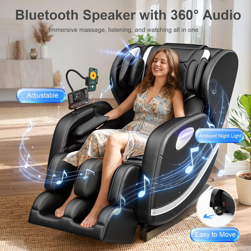 2026 SL Track Massage Chair Full Body, Zero Gravity Recliner | 12 Fix Rollers, 8 Airbags, 15 Auto Programs, Foot