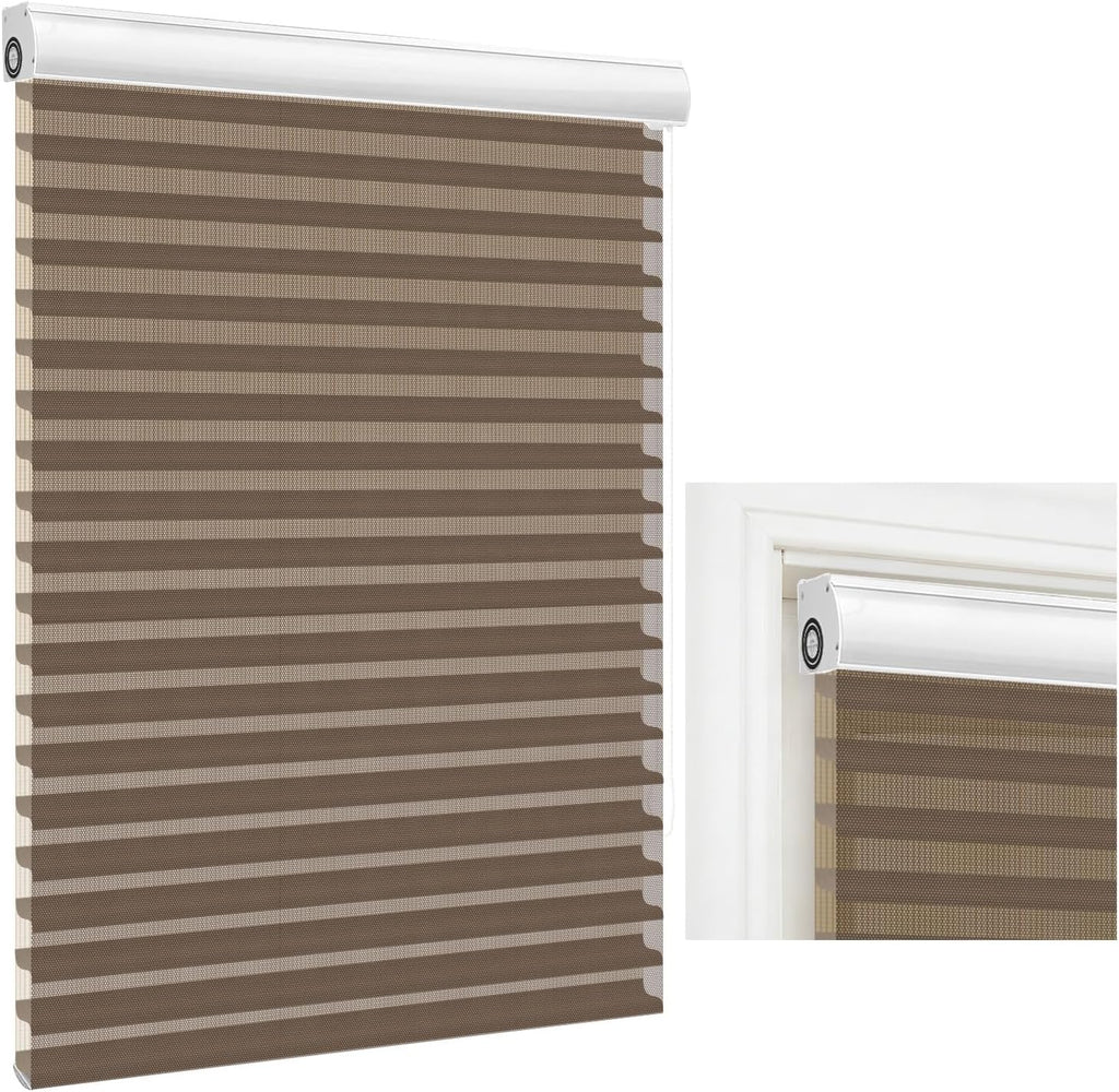 No-Drill Custom Shangri-La Roller Shades -Blackout Blinds for Windows