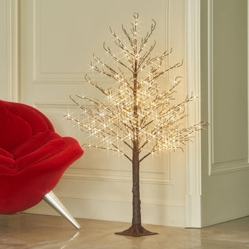 Lighted Brown Tree Plug in 4FT 430 LED Artificial Twig Tree with Lights for Christmas Holiday Wedding Room