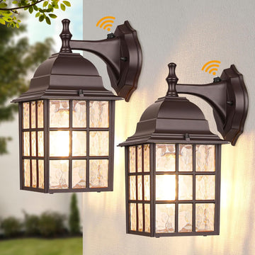 2-Pack Dusk to Dawn Outdoor Lights for House, Exterior Porch Light Fixtures Wall Mount with Photocell Sensor