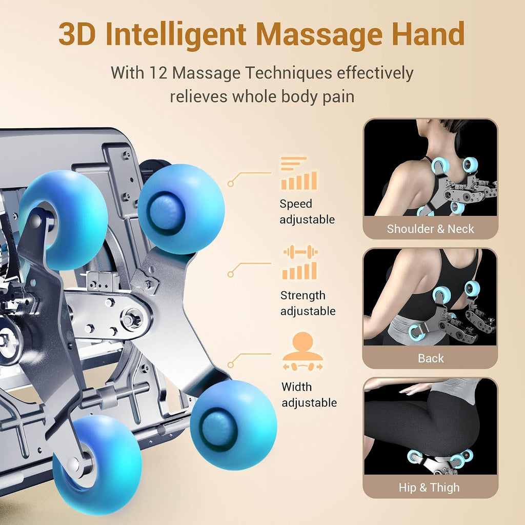 Massage Chair Full Body with Heat, Zero Gravity SL-Track 3D Massage Chairs with Thai Stretching, 12 Modes,12 Massage