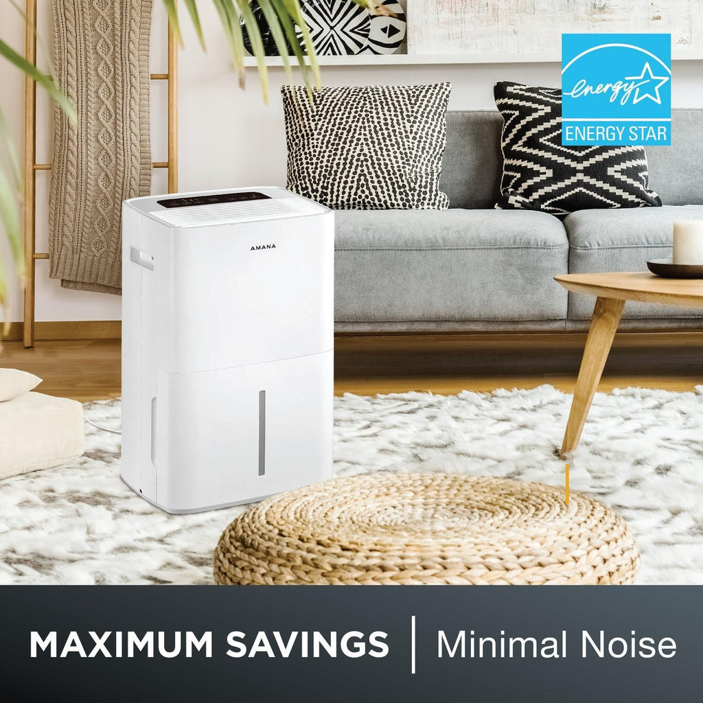 50-Pint Portable Dehumidifier with Pump for Basement, Garage, Living Room, Attic, 115V, with Auto-Shutoff and Timer