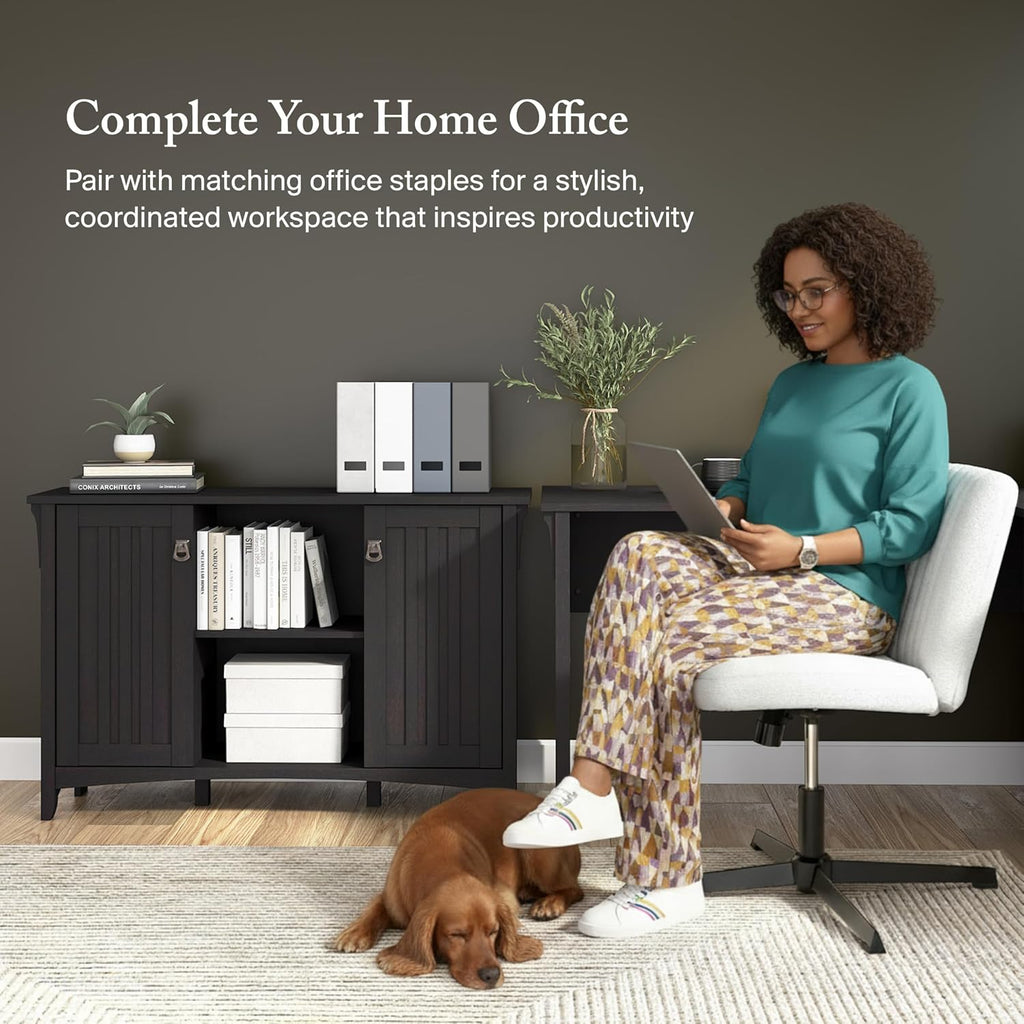 Home Salinas Accent Storage Cabinet with Doors in Vintage Black
