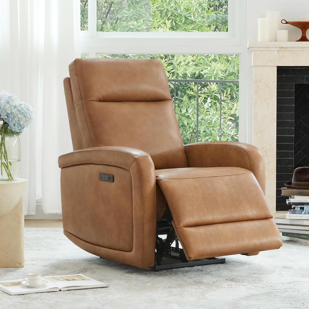 Zero Wall Recliners W Power Headrest, Power Recliner Chairs for Adults, Small Home Theater Seating Type-C Charger &