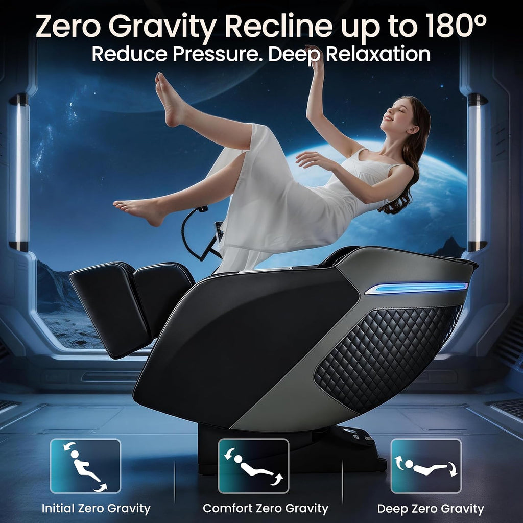 4D Massage Chair Full Body, Zero Gravity Recliner with AI Body Scan & SL Track, Air Compression, Heat Therapy, Foot
