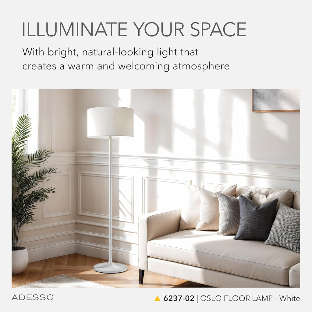 Floor Lamp with Scratch Proof and Corrosion Resistant Body - Perfect Lighting and Corner Decor, Matte White