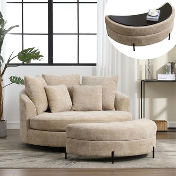 Luxe Oversized Lounge Chair and Ottoman