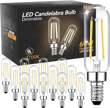 E12 Candelabra LED Bulb, 60W Equivalent Dimmable 2700K Soft Warm White