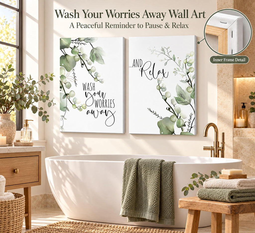 2 Pcs Eucalyptus Botanical Canvas Wall Art 12x16in