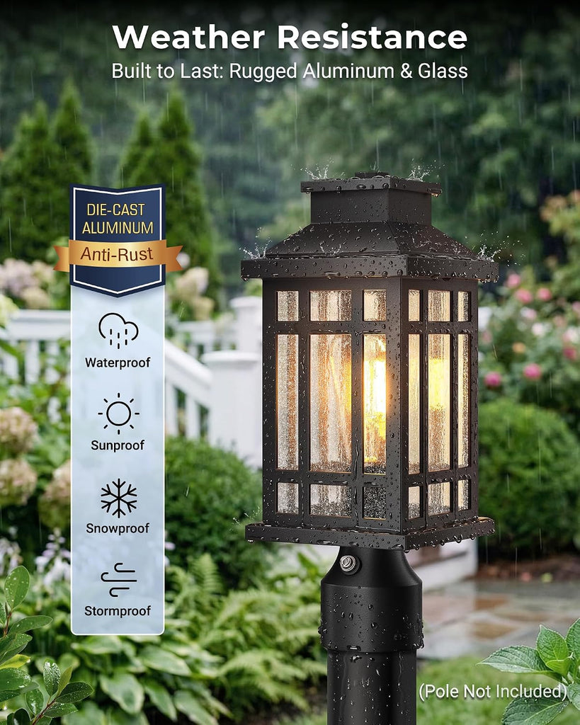 Dusk to Dawn Outdoor Post Lights, Aluminum Hard-Wired Outdoor Lamp Post
