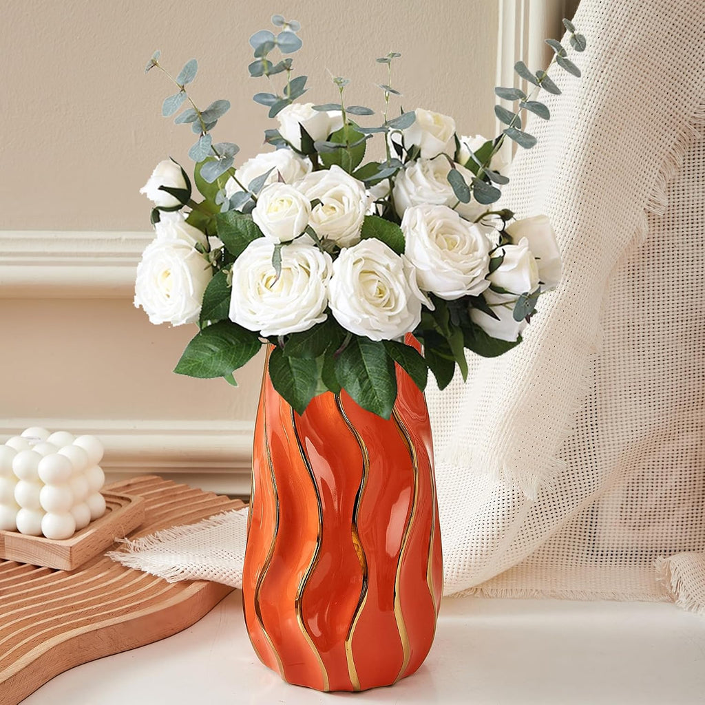 Ceramic Vase, Orange Vase