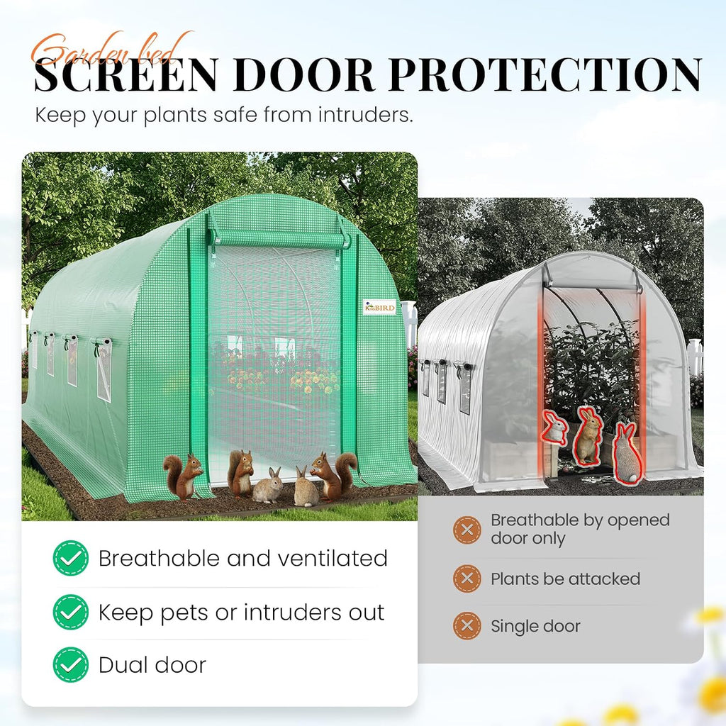 Premium 15x7x7 FT Greenhouse for Outdoors, Large Heavy Duty