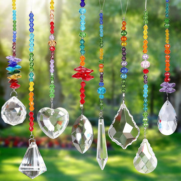 8 Pieces Colorful Crystals Suncatcher Hanging for Window