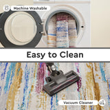 5x7 Area Rugs for Living Room, Colorful Modern Abstract Area Rug, Washable Kids Rugs for Playroom
