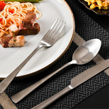 Silverware Set for 8, 40-Piece 18/10 Stainless Steel Flatware Set,Forged Cutlery Set Matte Satin Finish, Dishwasher Safe