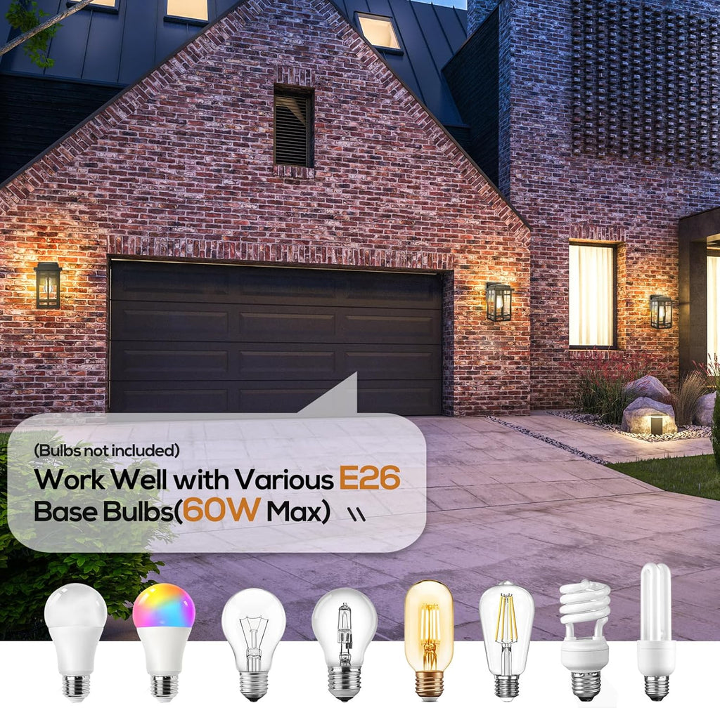 Outdoor Wall Light Fixtures 9.76'', Waterproof Porch Lights Lantern, Exterior Modern Matte Black Wall Mount Lighting