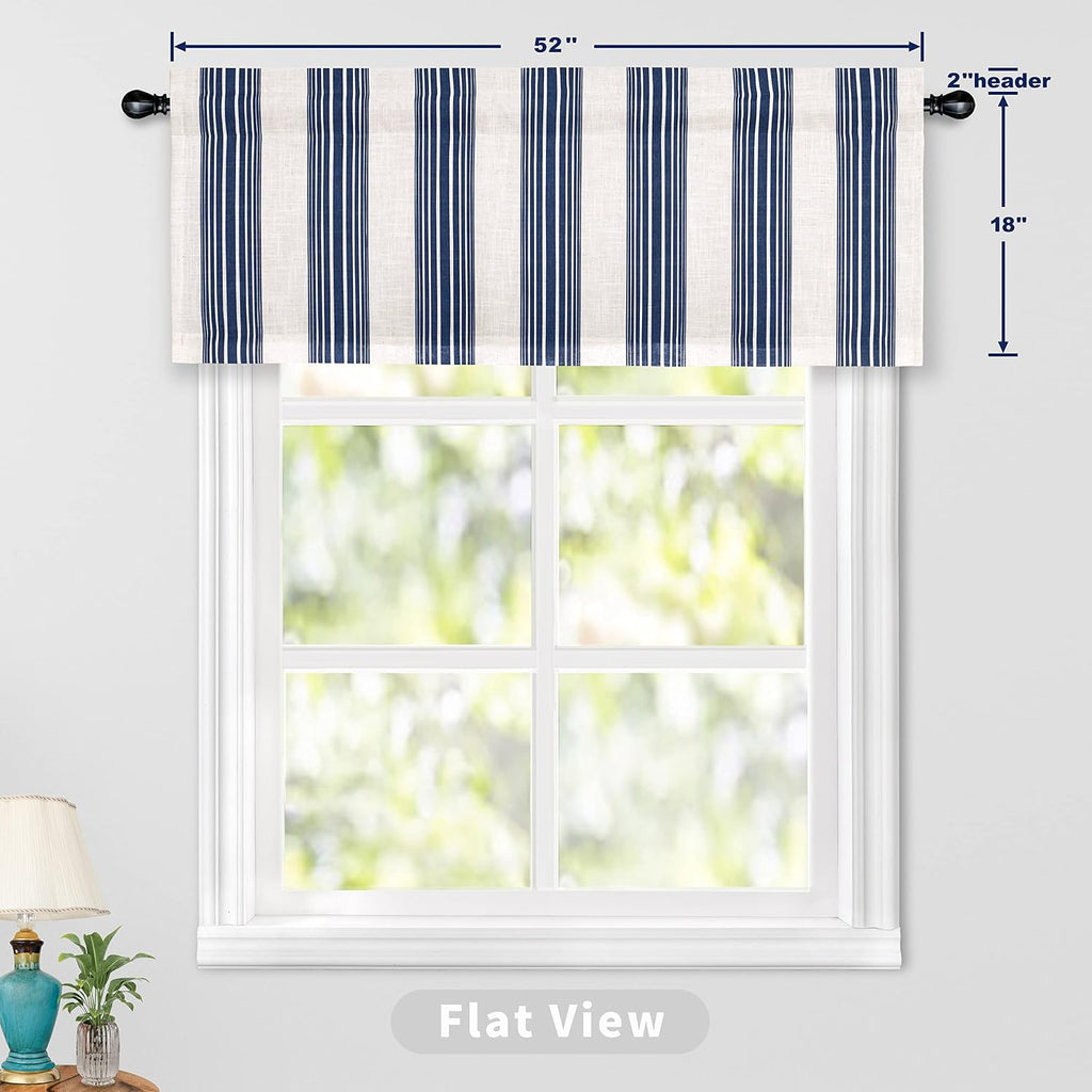 Chris Linen Lined Valance Double Layer Thermal Insulated Room Darkening Blackout Window Valances 3 Inch Rod Pocket