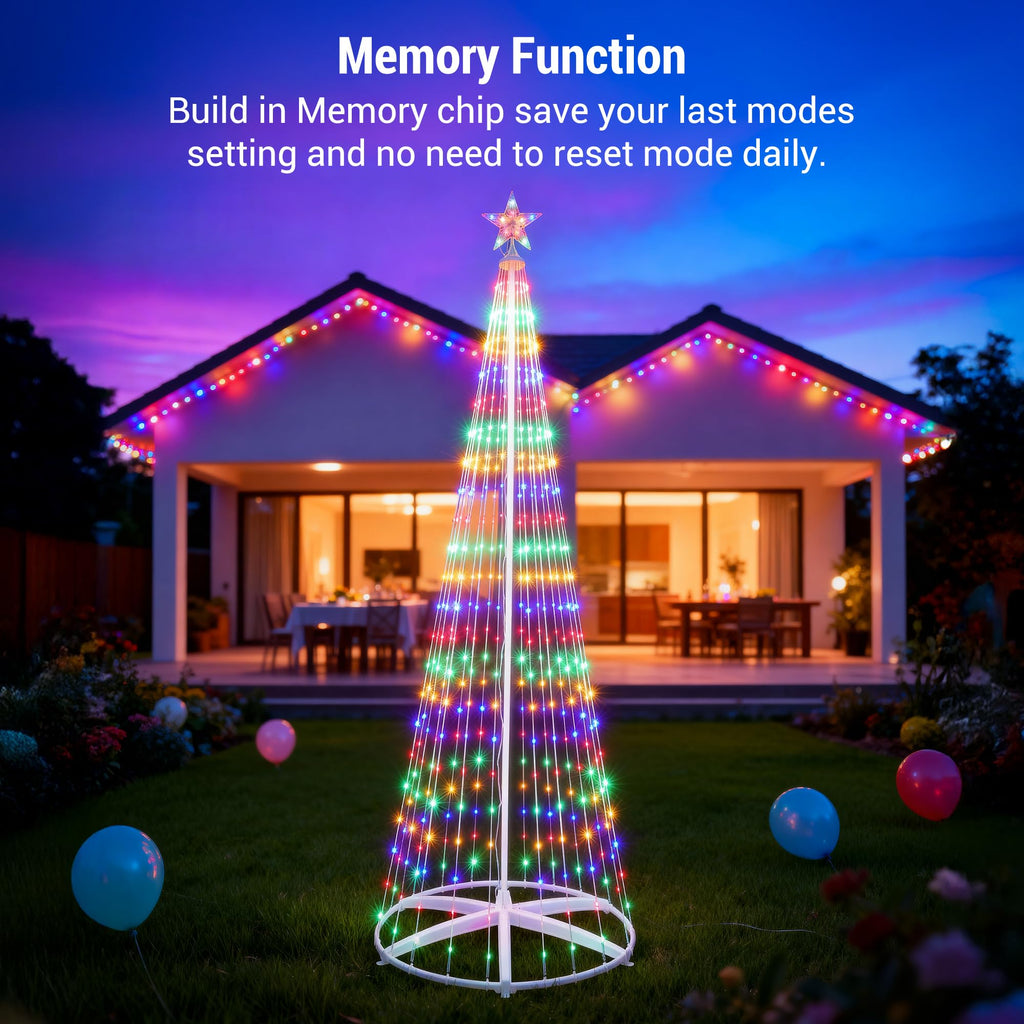 Outdoor Christmas Tree, 9.5FT 478 LED Color Changing Lights