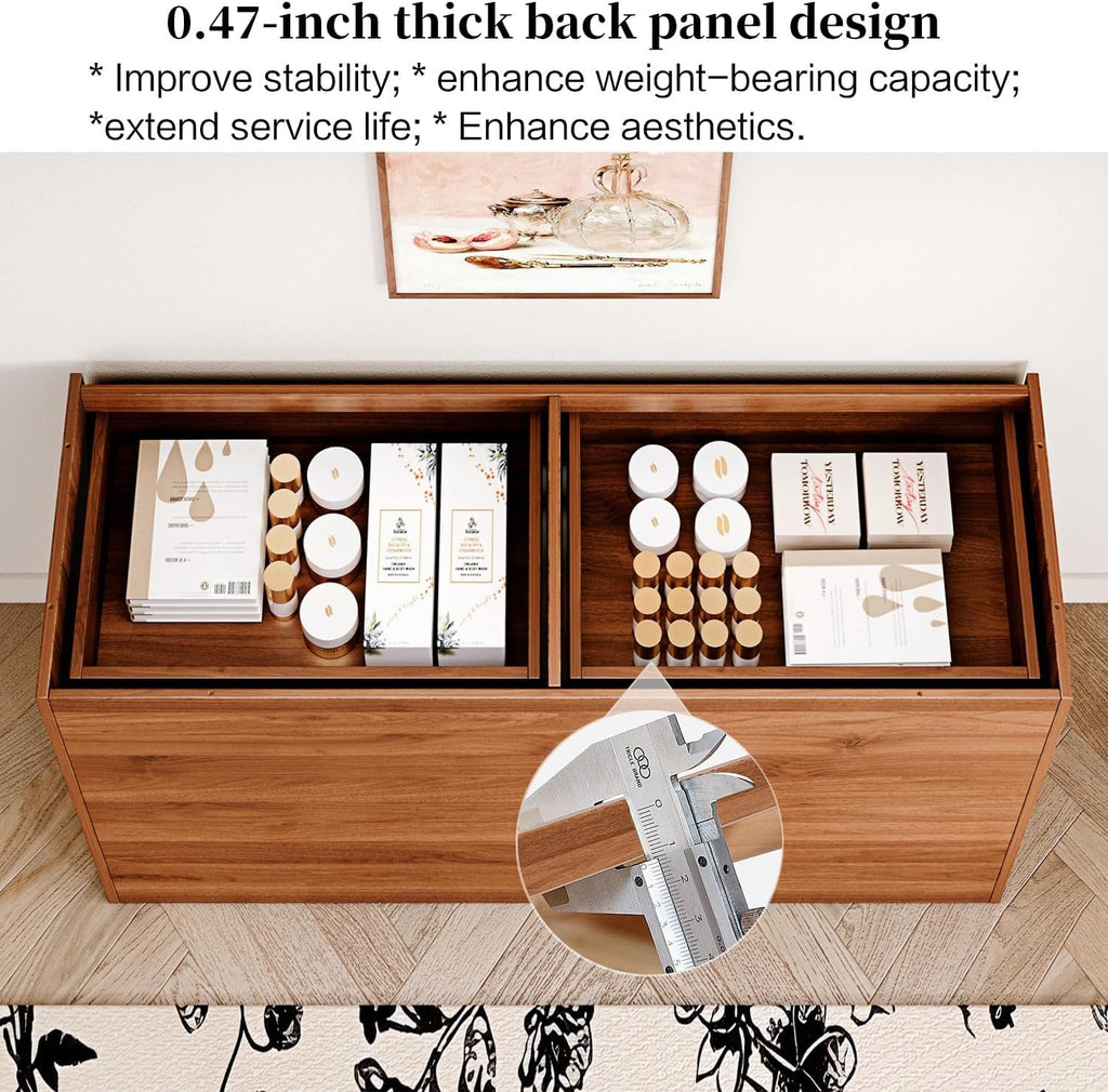 6 Drawer Dresser,47" Wide Mid Century Chest of Drawers,Wooden Bedroom Drawer Dresser with 6 Storage Drawers ,with