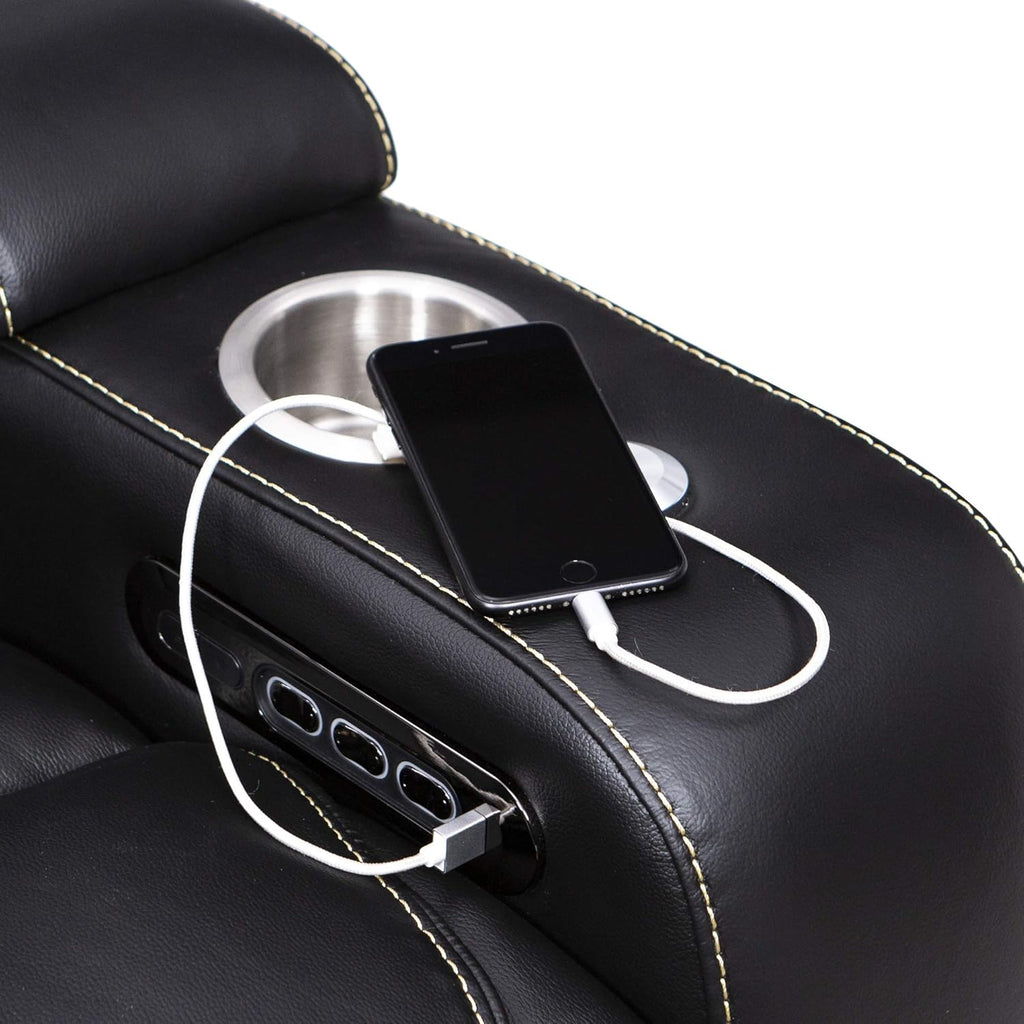 Colosseum Big & Tall Home Theater Seating - Living Room - Italian Leather - Power Recline, Headrests, and Lumbar