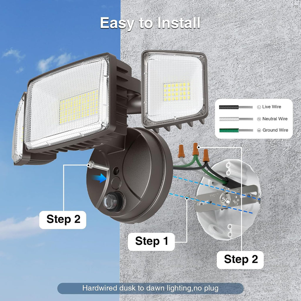 100w Dusk to Dawn Outdoor Lighting,11000LM Led Outdoor Light from Dusk Till Dawn,Super Bright Flood Light,IP66