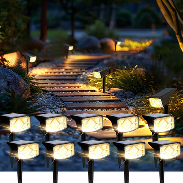 Spot Lights Outdoor Waterproof, Solar Spotlights 10 Pack Warm White | Solar Landscape Spotlights Outdoor, Compact