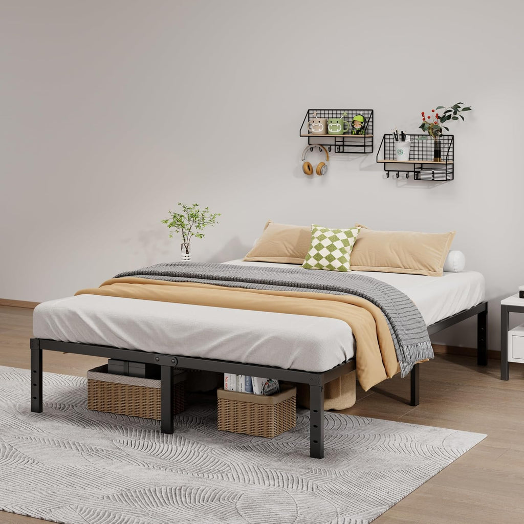 Metal Bed Frame Full - 14 Inch Heavy-Duty Full Platform Bed Frame No Box Spring Needed, Easy Assembly, Noise-Free