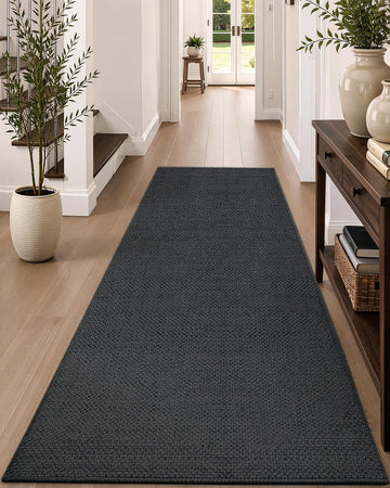 Runner Rug 36"x96" Non Slip Rubber Backing Hallway Rug, Grey