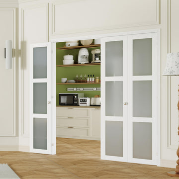 Bifold Doors, 60′′ (Double 30") x 80′′ 180 Degree Bifold Closet Doors