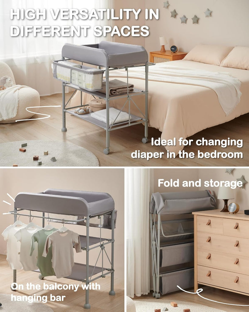Diaper Changing Station, Portable Changing Table for Baby, Waterproof, Folding Portable Changing Station, Adjustable