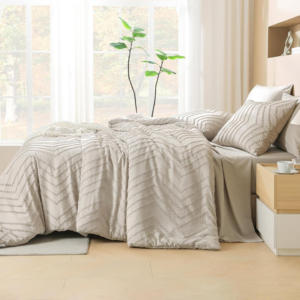 Comforter Set with Sheets Beige