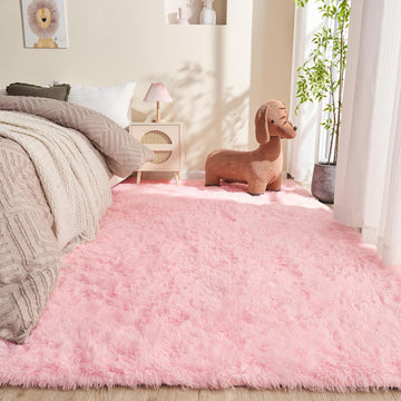 Pink Rugs for Bedroom, Ultra-Soft Fluffy Area Rugs for Living Room, Shag Carpet for Nursery, Kids, Girl, Boy, Baby, Plush, Fuzzy, Shaggy, Cute Home Decor