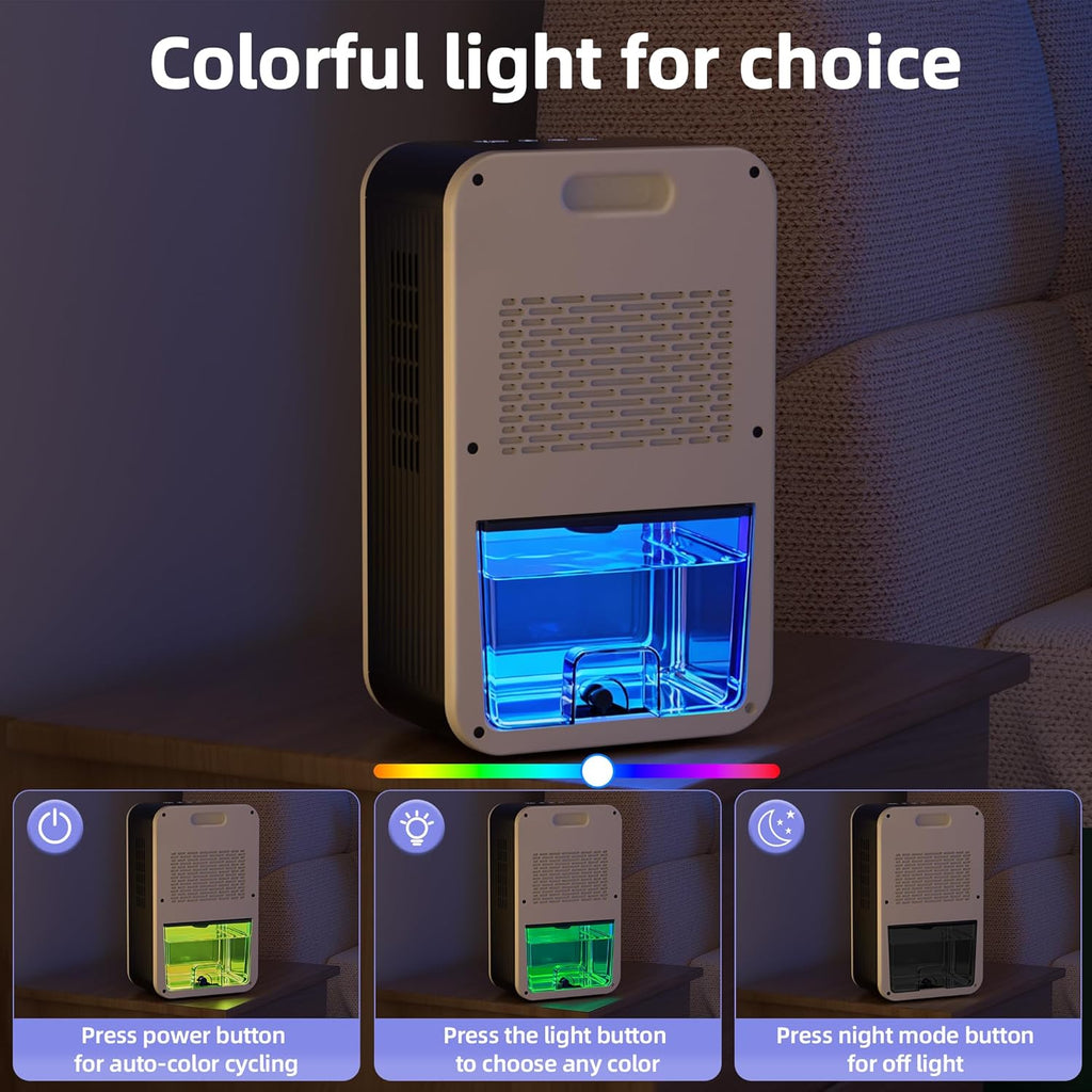 Dehumidifier, 95OZ Dehumidifiers for Home 1000 Sq.Ft, Quiet with Auto Shut Off