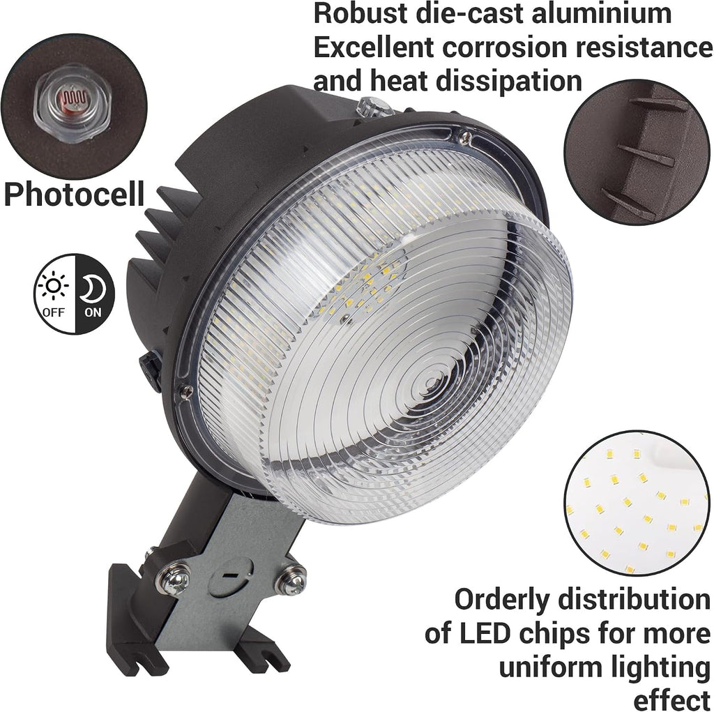 LED Barn Light Dusk to Dawn with Photocell, 55W 7500LM 5000K Daylight, 500W Incandescent/200W HID Replacement