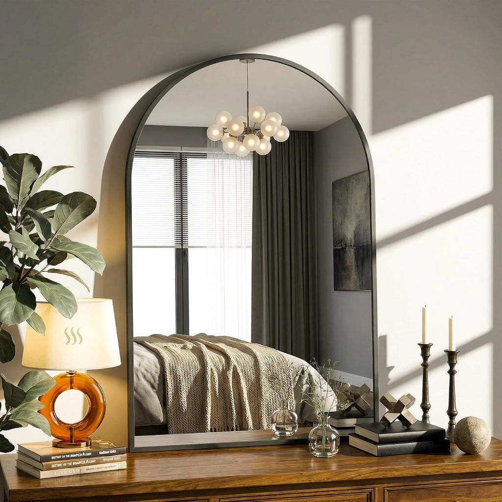 Arched Bathroom Mirror, 24"x36" Wall Mounted Mirror, Vanity Mirrors for Over Sink, Aluminum Alloy Frame Bathroom