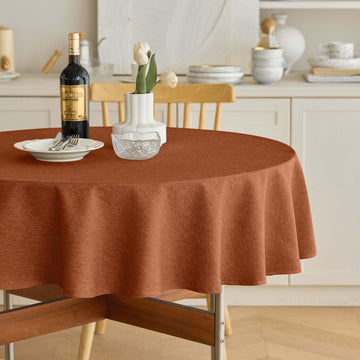 Waterproof Round Tablecloth for Round Dining Table, Decorative Rustic Soft Table Cloths Cover Farmhouse Indoor