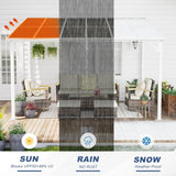 10' x 12' Wall Mounted Lean to Metal Awnings with Sloped Roof, Outdoor Patio Gazebo Awning for Backyard