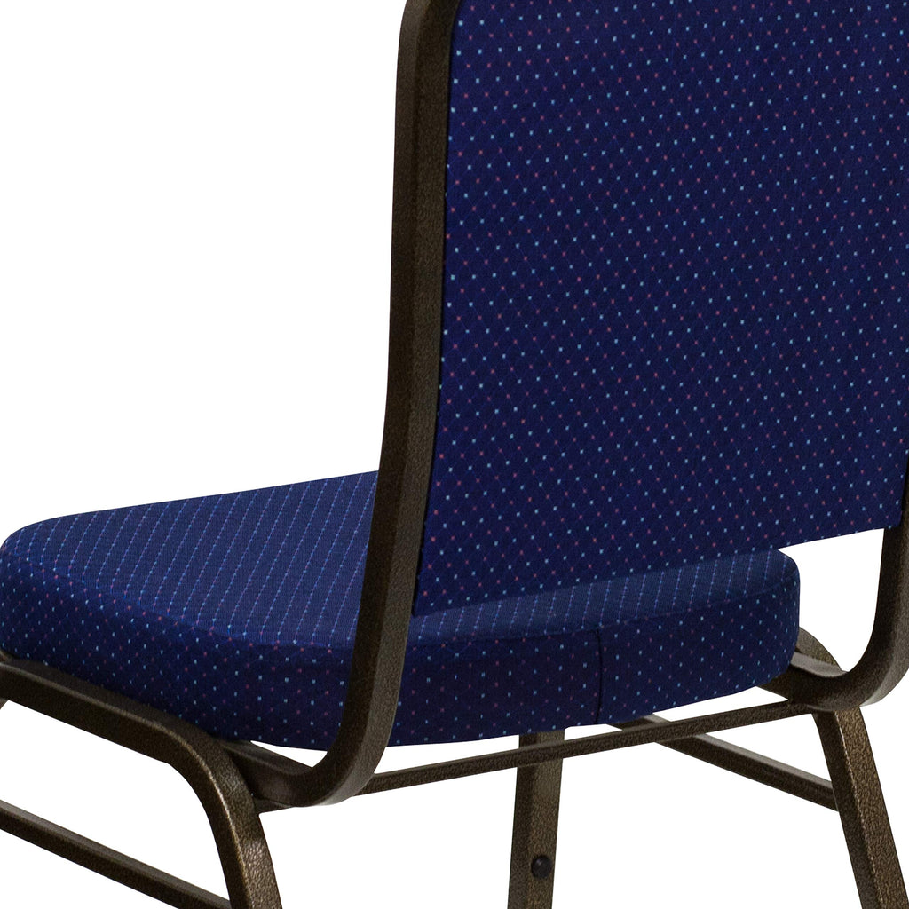 Fabric Crown Back Banquet Chair, Navy Blue, 4-Pack