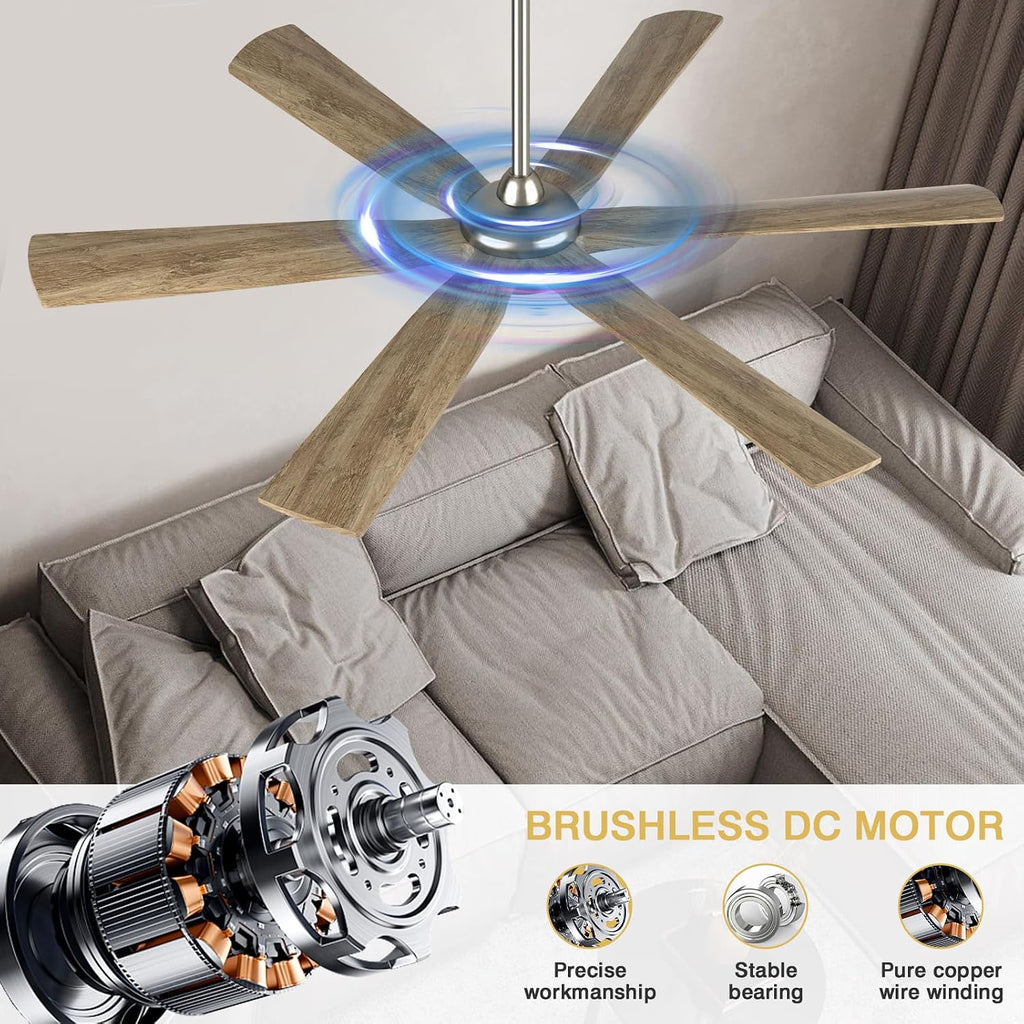 72" Ceiling Fan with LED Light and Remote - Gray