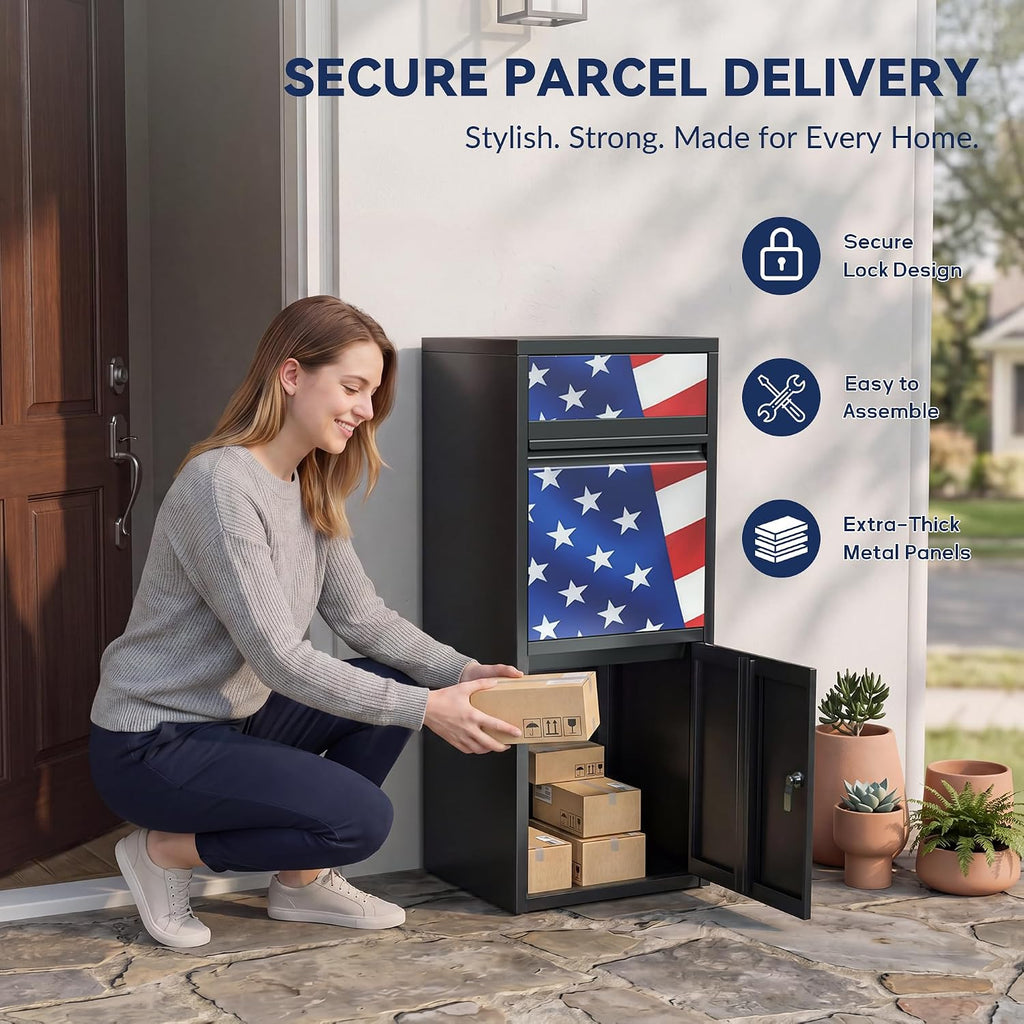 Patriot Heavy-Duty Parcel Fortress - Max Security Anti-Theft Delivery Box with Lock