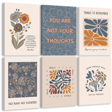 Mental Health Wall Art Poster Motivational Canvas Wall Decor Therapy Office Poster Decor Boho Inspirational Prints