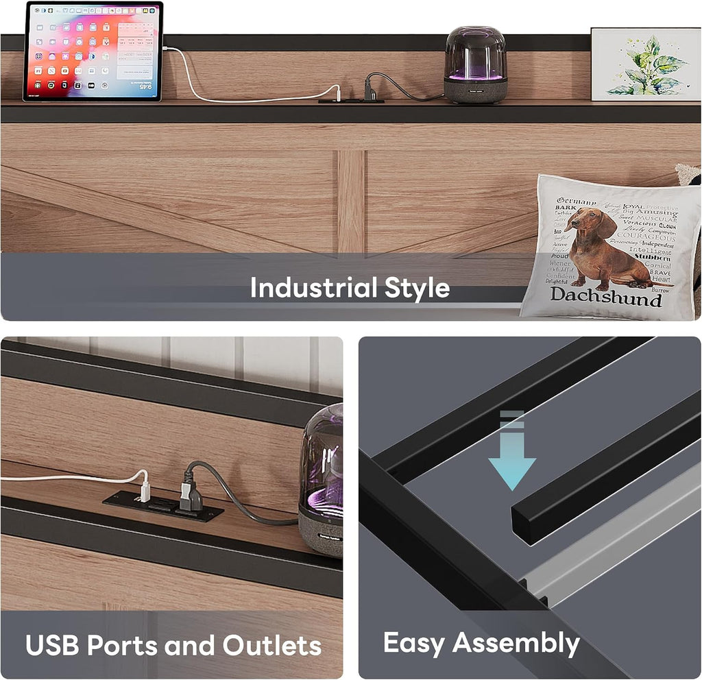 Twin Daybed with Pop Up Trundle & Charging Station & Storage Shelf | Pop Up Trundle with Smooth Wheels, Strong