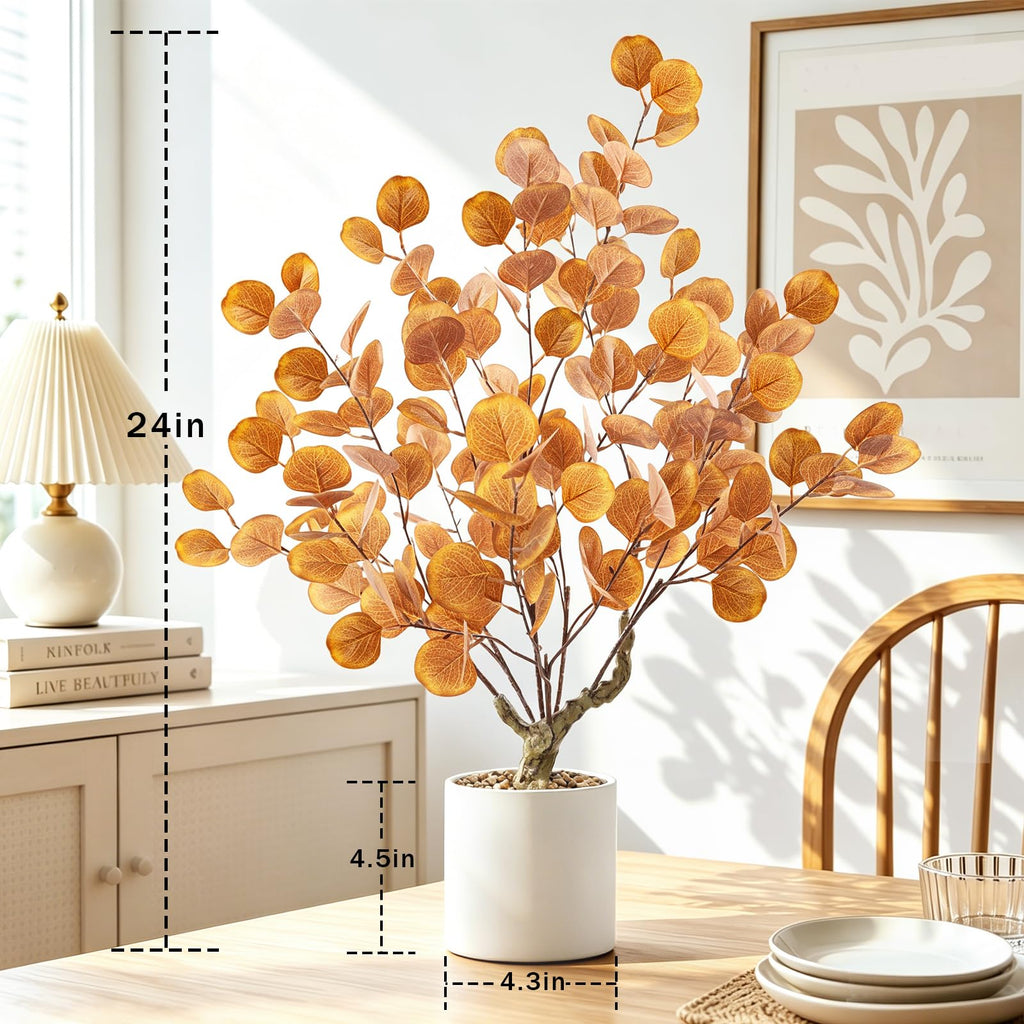 Artificial Fall Eucalyptus Tree 2FT, Faux Potted Tree Indoor