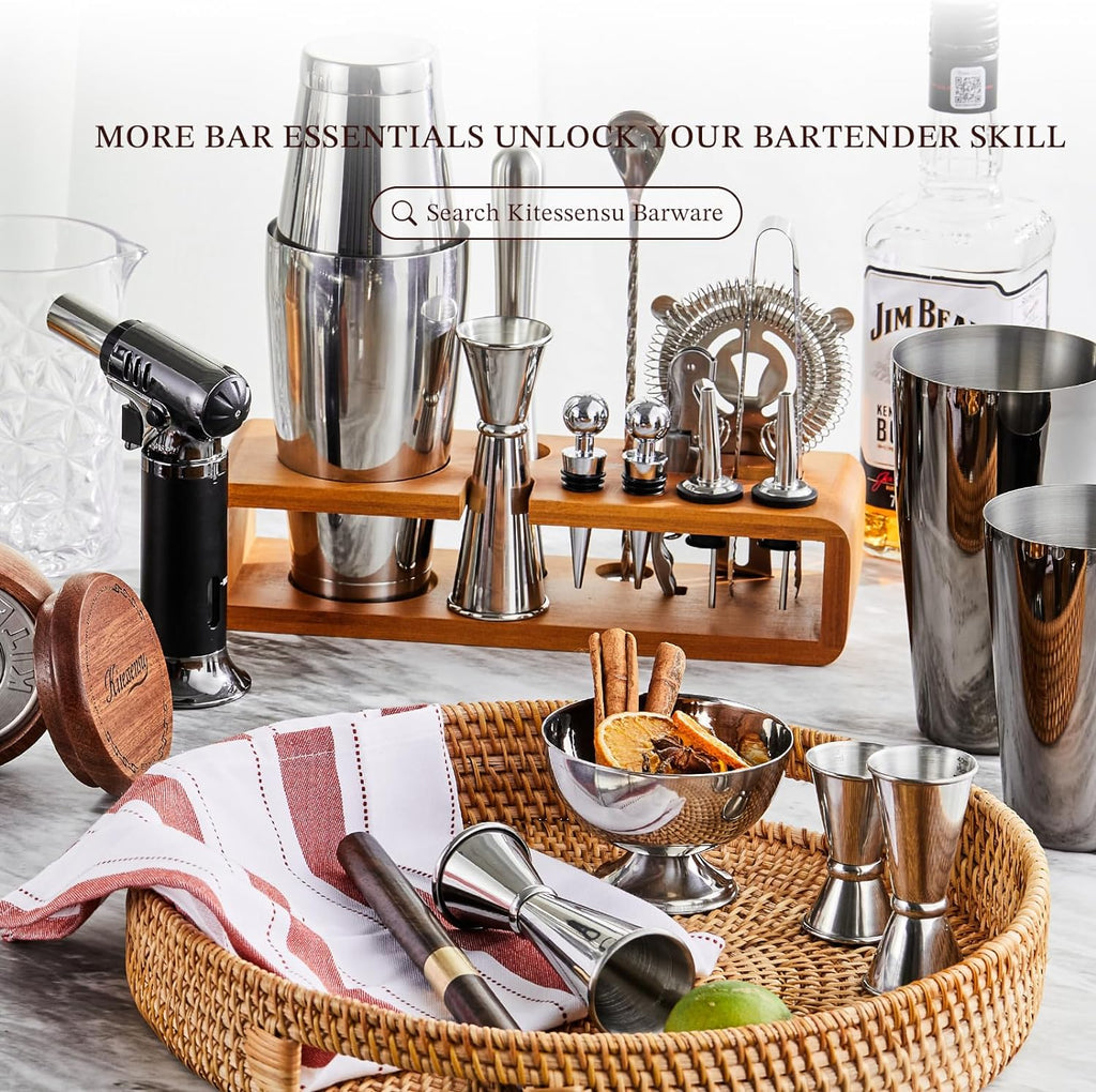 Cocktail Shaker Set Bartender Kit with Stand - Drink Mixer Bar Set with All Essential Bar Accessory Tools - Martini - Set of 15