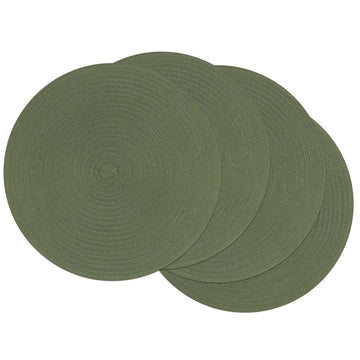 Round Placemats Set of 4 Washable 15 inch Round Table Mats Cotton Polyester Woven Braided Place Mats for Dining Table