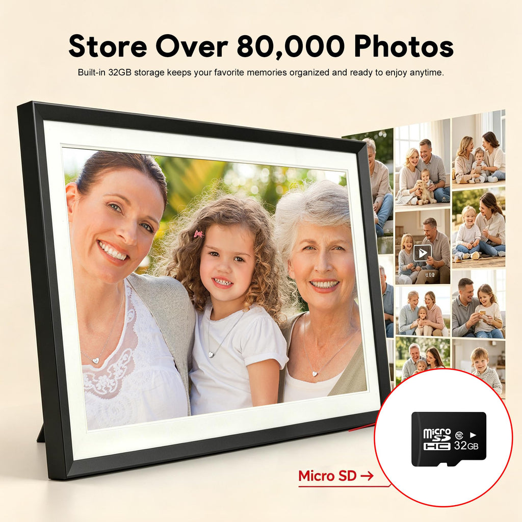 Digital Picture Frame, Frameo 15.6" WiFi Digital Photo Frame Large Display