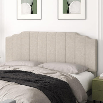 King Headboard Only, Linen Wall Mounted Headboard King for Adjustable Bed Modern Upholstered Head Board Easy