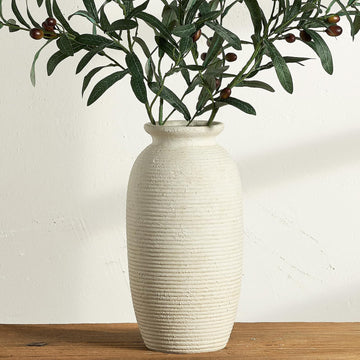 Ceramic Flower Vase, 12.5" Large Rustic Farmhouse Vases Home Decor Tall Pottery Decorative Pampas Vase