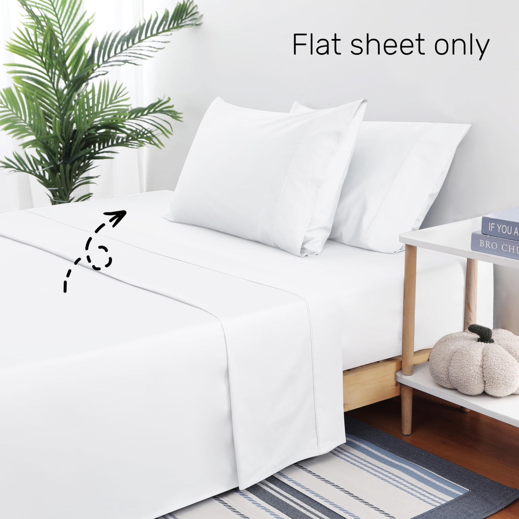Flat Sheet Only 2 Pack, TwinXL Size 400 Thread Count 100% Egyptian Cotton Flat Sheet - Wrinkle, Fade, Stain Resistant