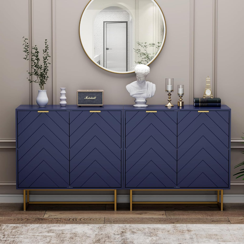 Sideboard Cabinet, Buffet Cabinet with Storage Set of 2, Sideboard Storage Cabinet with Adjustable Shelf